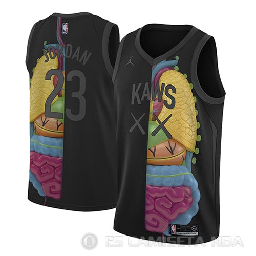 Camiseta KAWS x Jordan x NBA Negro - Haga un click en la imagen para cerrar